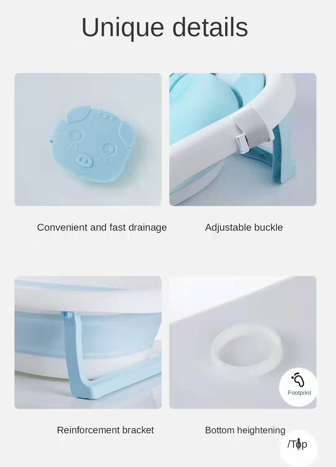 Manufacturers Portable Plastic Mold Large Kid Folding Bathtub with Pad Bucket temperature Children Bath Tub For Baby