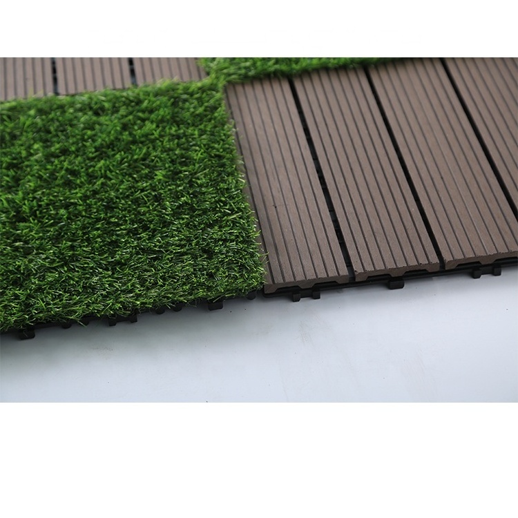 Real Looking Rumput Sintetis Bathroom Deco Outdoor Garden DIY Turf Tile Artificial Grass