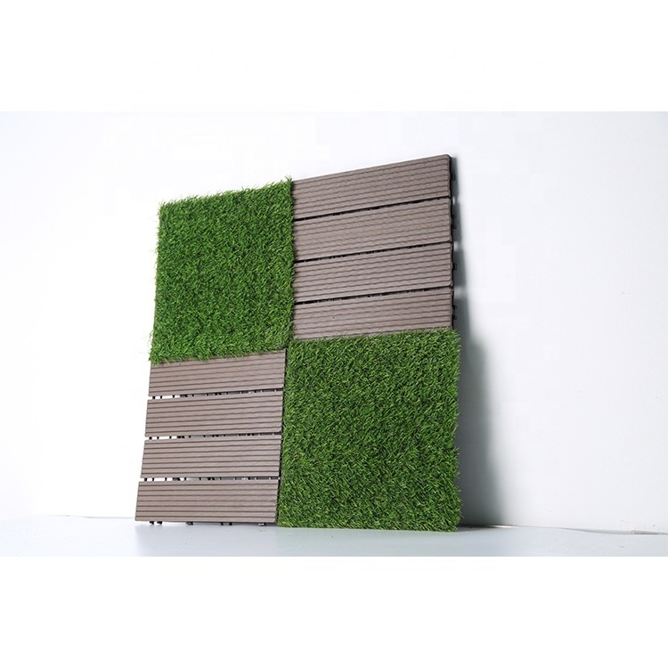 Real Looking Rumput Sintetis Bathroom Deco Outdoor Garden DIY Turf Tile Artificial Grass