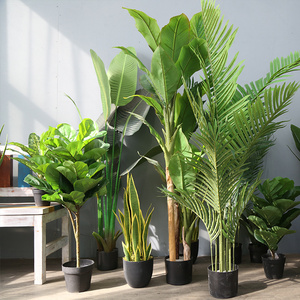 Tall Potted Home Decor China Customized Artifical Plant Green Color Plastic Leaves Artificial Plants Trees