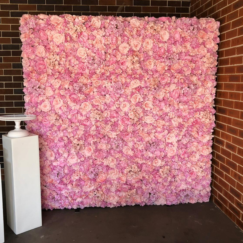 Rolled Flower Wall Silk Flower Cloth Silk Structure Material Wedding Stage Backdrop Artificial Flowers Wall for Home Wall Decor