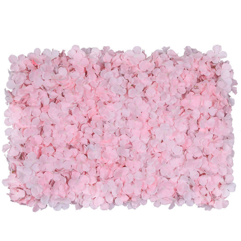 Cheap Party Decoration Light Pink Hydrangea Silk Flower Wall Panel 40x60cm