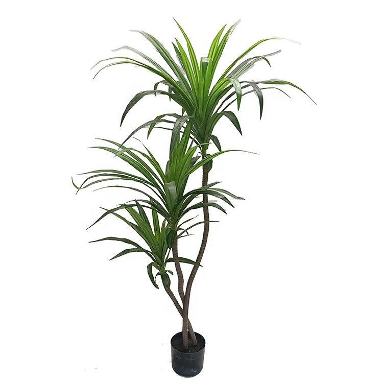 Wholesale Home Indoor Decoration Cheap Simulation Plants 3 Leaf 170cm Evergreen Artificial Iron Tree