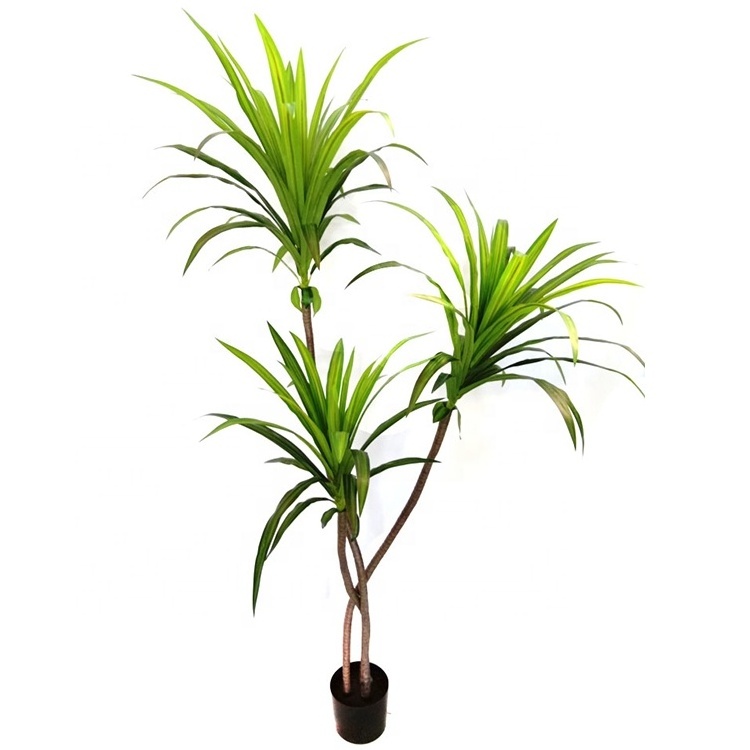 Wholesale Home Indoor Decoration Cheap Simulation Plants 3 Leaf 170cm Evergreen Artificial Iron Tree