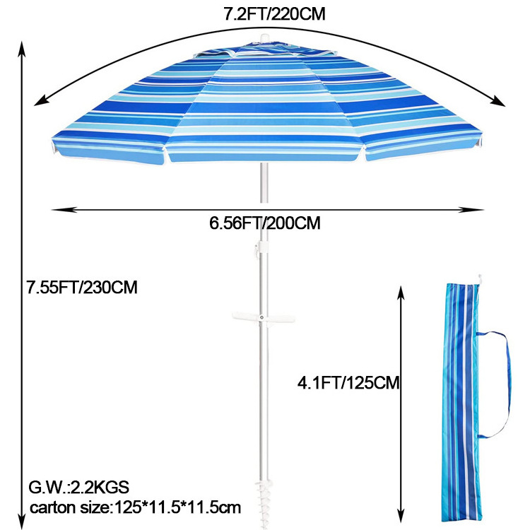 MKAS Custom Design Foldable Sun Umbrella Outdoor Beach Umbrella