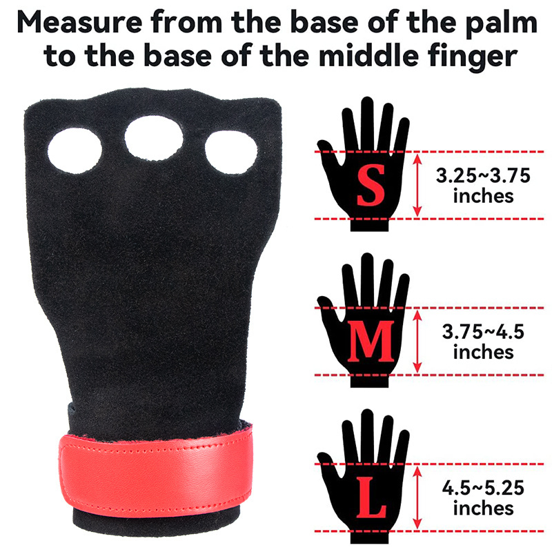 MKAS Workout Cross Training Gloves Leather Gymnastics Pull Up Weight Lifting Hand Grips