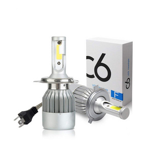 Hot Selling C6 Led Headlight 12V White Waterproof 36W Headlamp High Low Beam H1 H3 H4 H13 Bulb for Car