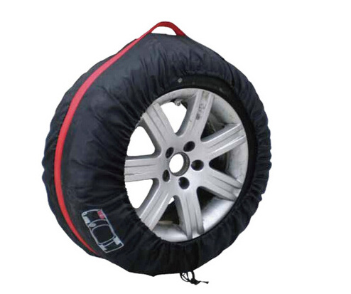 high quality  red laberl tire cover dustproof and easy to carry car tire storage bag