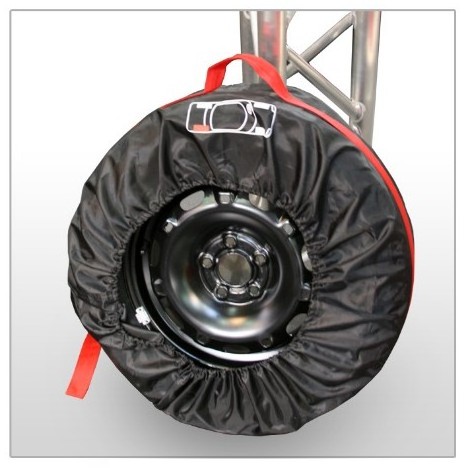 high quality  red laberl tire cover dustproof and easy to carry car tire storage bag