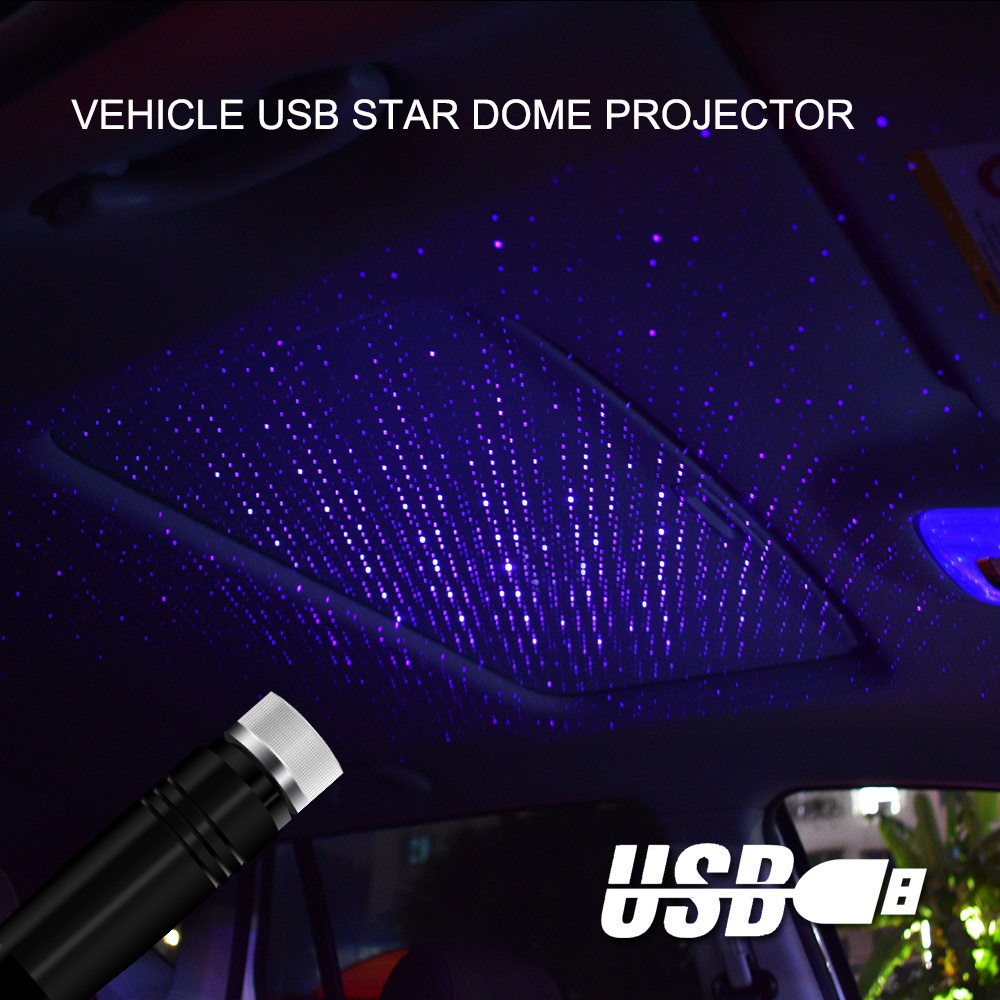 USB Car Projector Led Starry Sky Projector Lamp Accessories Interior Decorative Car Roof Top Ceiling Star Light