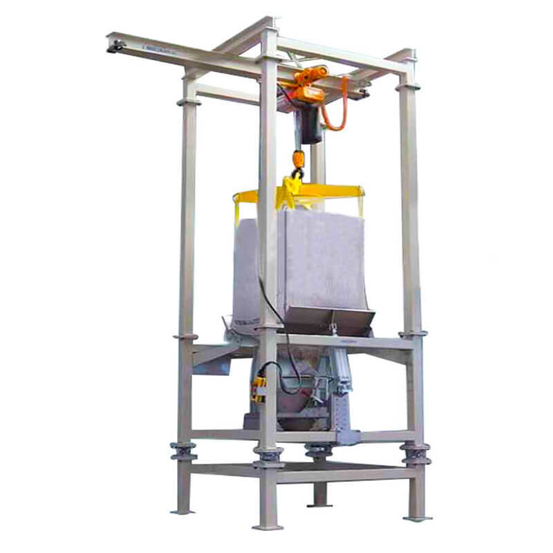 Jumbo Bag Unloading Discharge Machine Ton Package Big Bag Unloader Carbon Black Powder Bulk Discharger Feeding Station