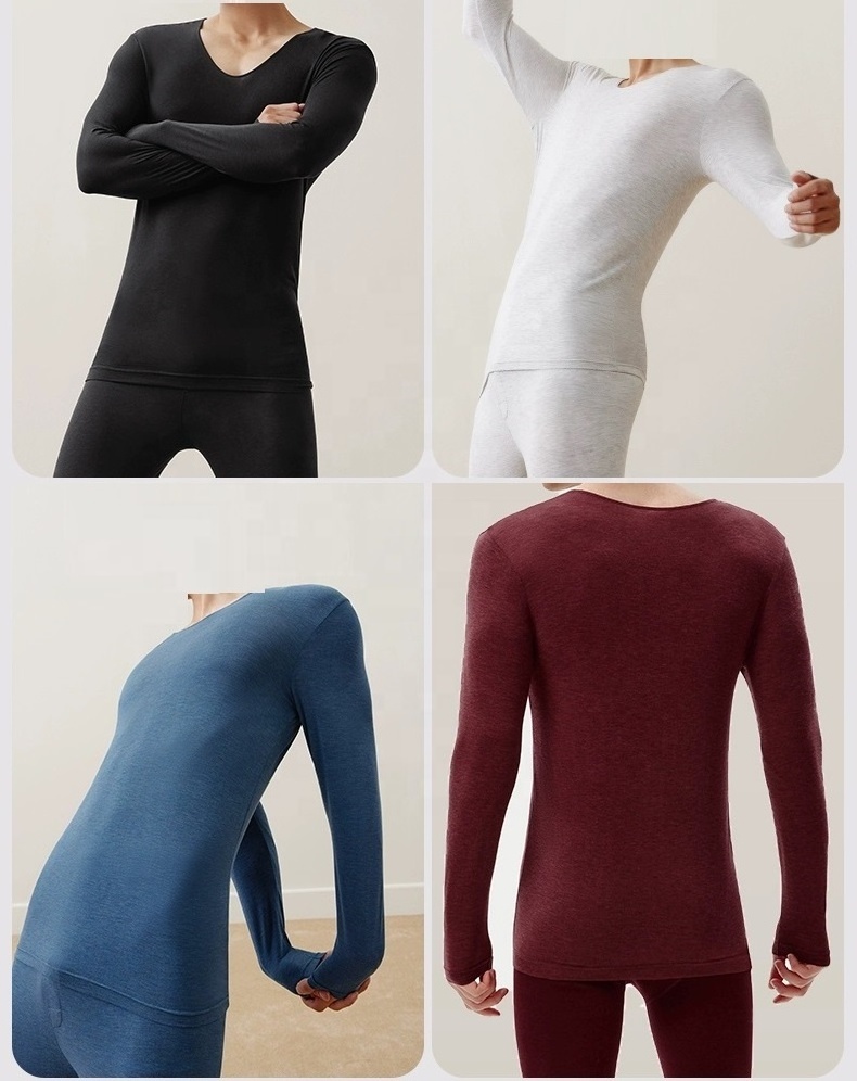 Thermal Garment Set OEM Warm Pattern Color Winter Merino Wool Men Underwear