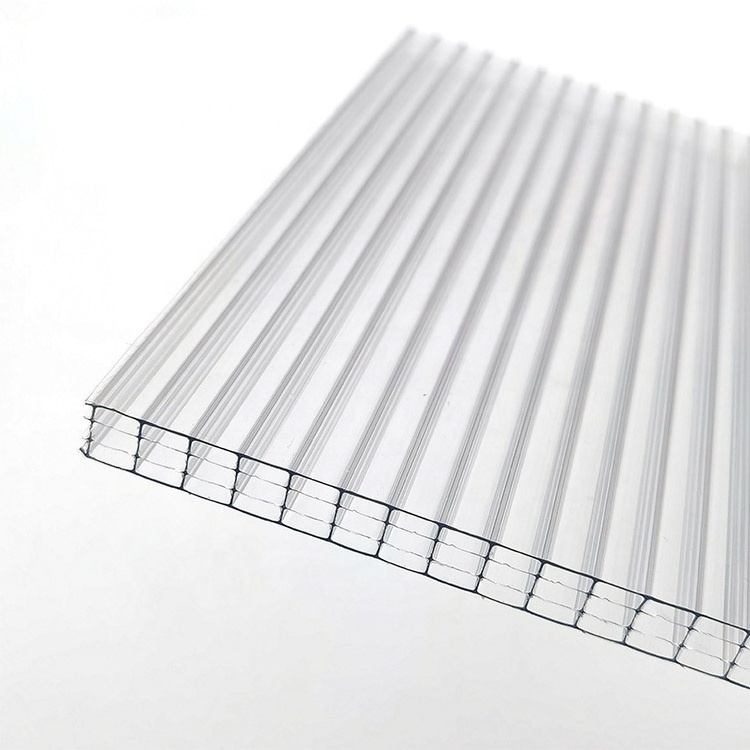 High quality  Rugged transparent Four Wall Polycarbonate hollow solar sheet for roof skylight