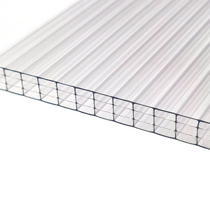 Single color 10 years warranty anti uv hollow polycarbonate clear plastic roofing sheet for greenhouse