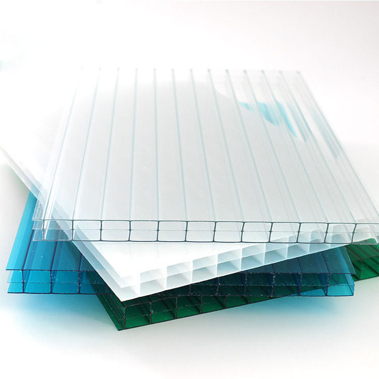 Hot selling skylight roofing 12mm plastic triple wall hollow polycarbonate panels for greenhouse