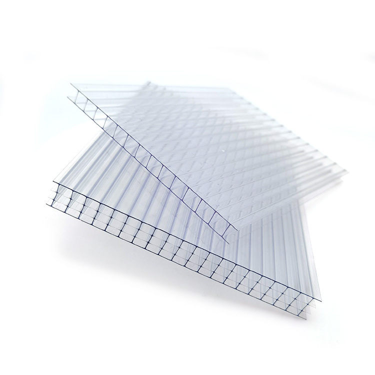 High quality  Rugged transparent Four Wall Polycarbonate hollow solar sheet for roof skylight