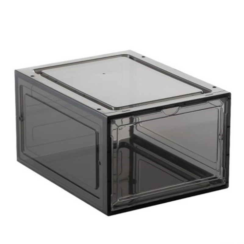 Plastic clear shoe box drop front sneaker box transparent acrylic drop side shoe storage Stackable Organizer magnetic