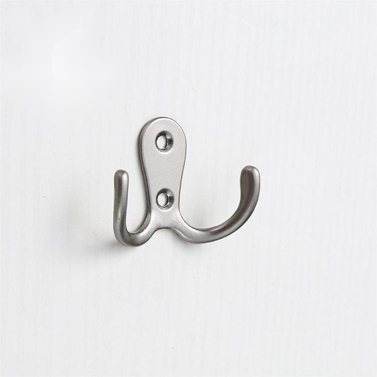 Wall Mount  Cabinet Hooks Coat Hanger Metal Double Hooks for Hanging Robe Towel Key Clothes Bag Hat Scarf