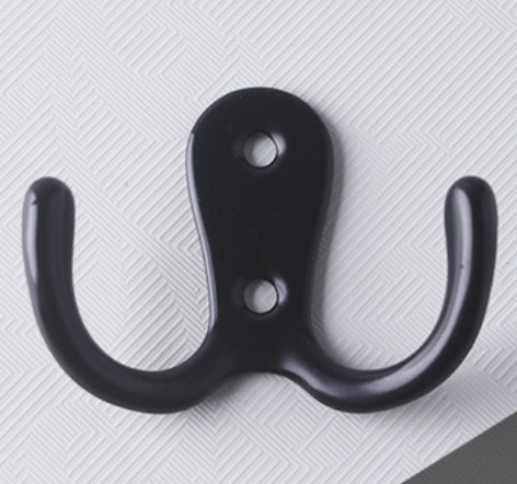 Wall Mount  Cabinet Hooks Coat Hanger Metal Double Hooks for Hanging Robe Towel Key Clothes Bag Hat Scarf