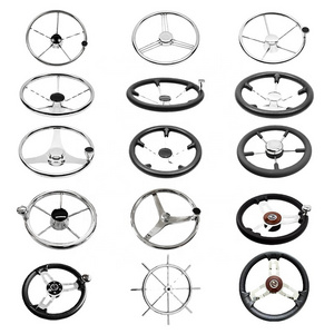 Shanghang Stainless Steel Casting Marine Ship Hardware Accessories 5 Spoke Black Foam Steering Wheel