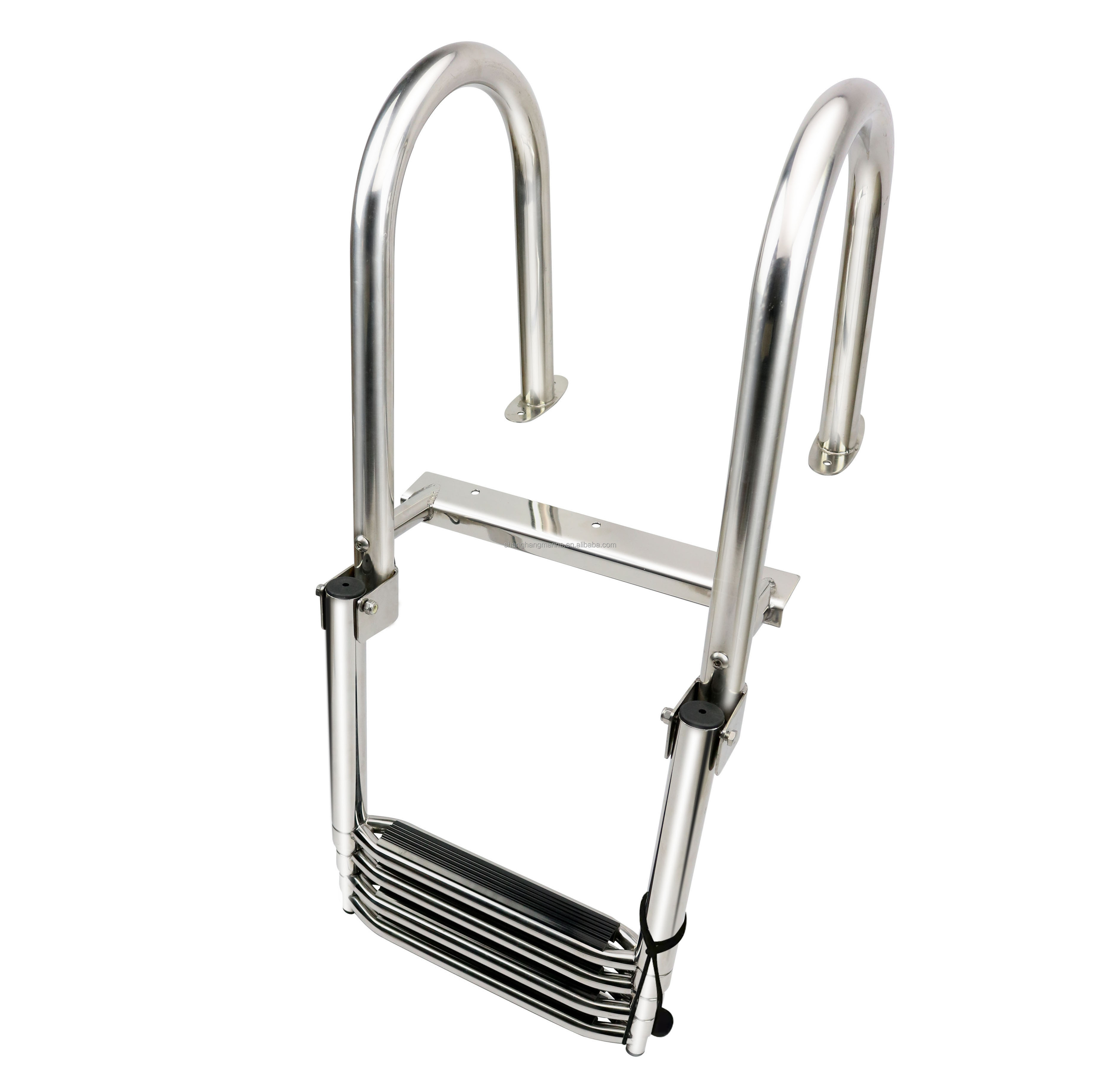 Boat Accessories Stainless Steel 4 Step Ladder Boat Boarding  Swimming Pool Folding Ladder