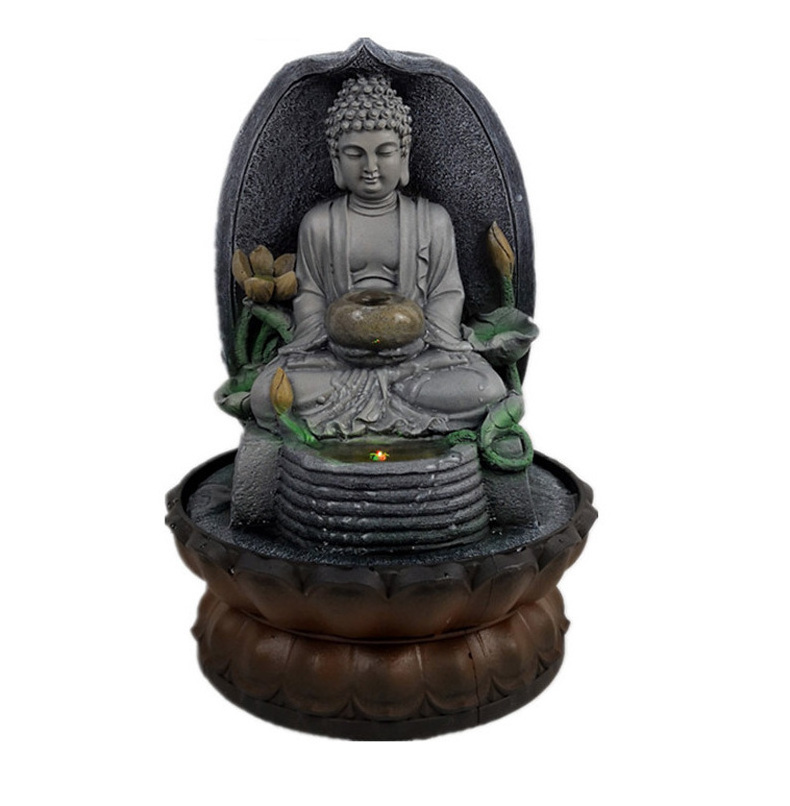 Mini Pump Buddha Mold Lighting Indoor Water Fountain