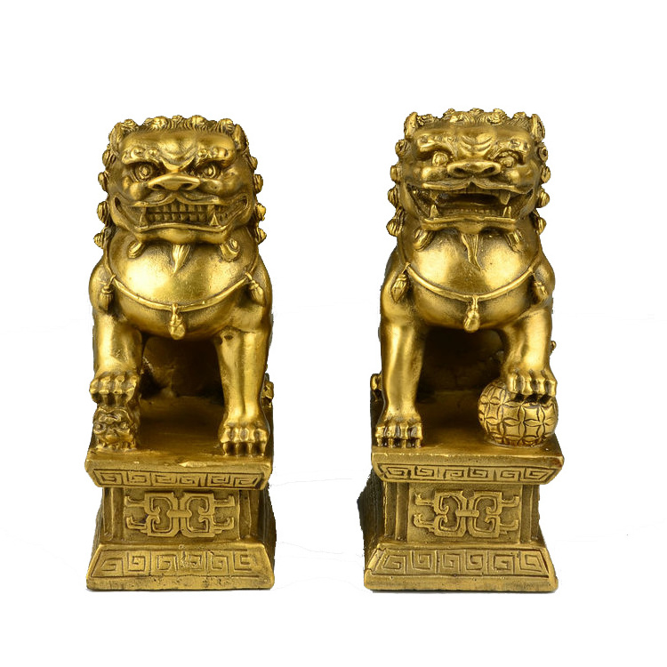 Brass collection  Chinese fu dog statue