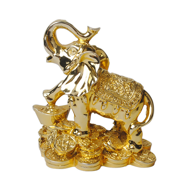 24k golden color Favor Trunk Down Fertility Elephant Figurine