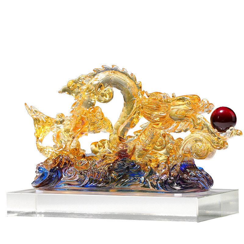 Liuli Dragon Decorative Articles Dragon Ascending Chinese Dragon Feng Shui  Decoration and Crafts Opening