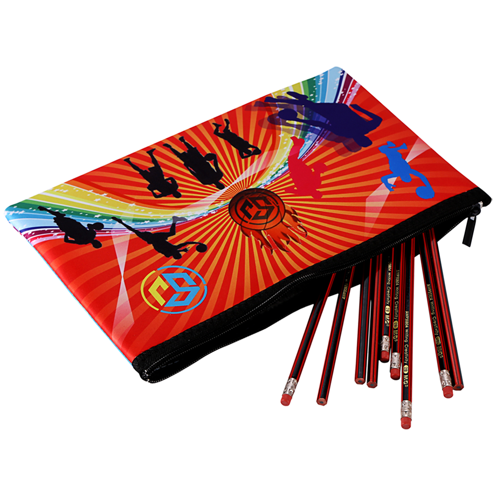 customize cute neoprene fabric pouch kids pencil bag sublimation pencil cases & bags