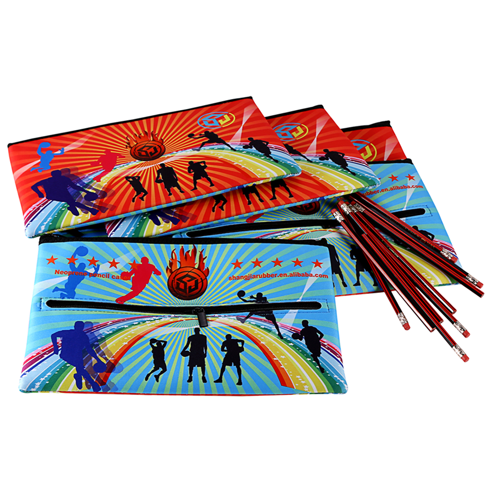 customize cute neoprene fabric pouch kids pencil bag sublimation pencil cases & bags