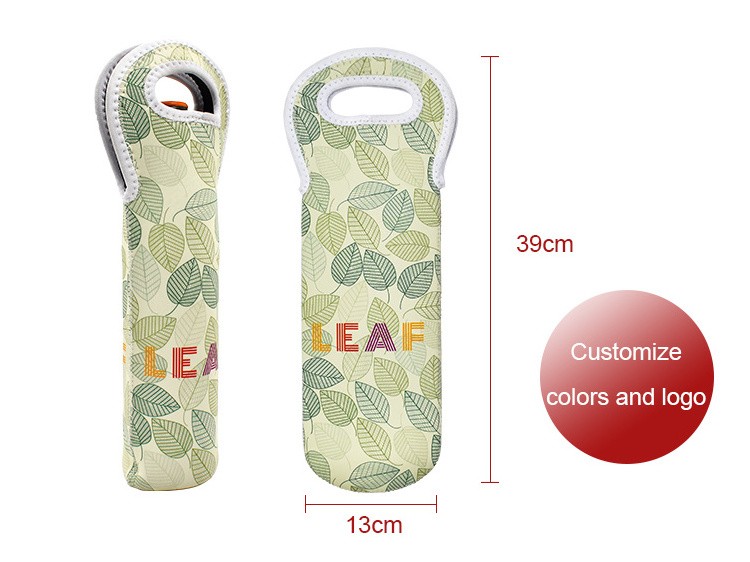 Christmas gift camping water carrier bag insulated drink cooler sleeve neoprene champagne wine bottle cooler