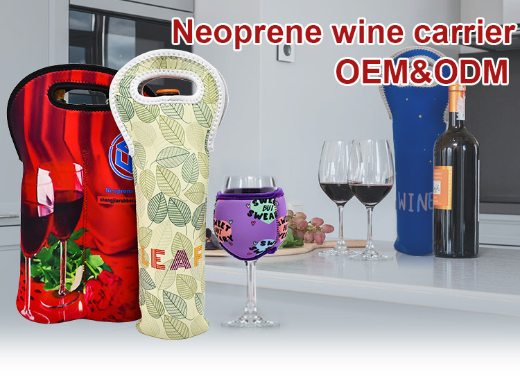 Christmas gift camping water carrier bag insulated drink cooler sleeve neoprene champagne wine bottle cooler