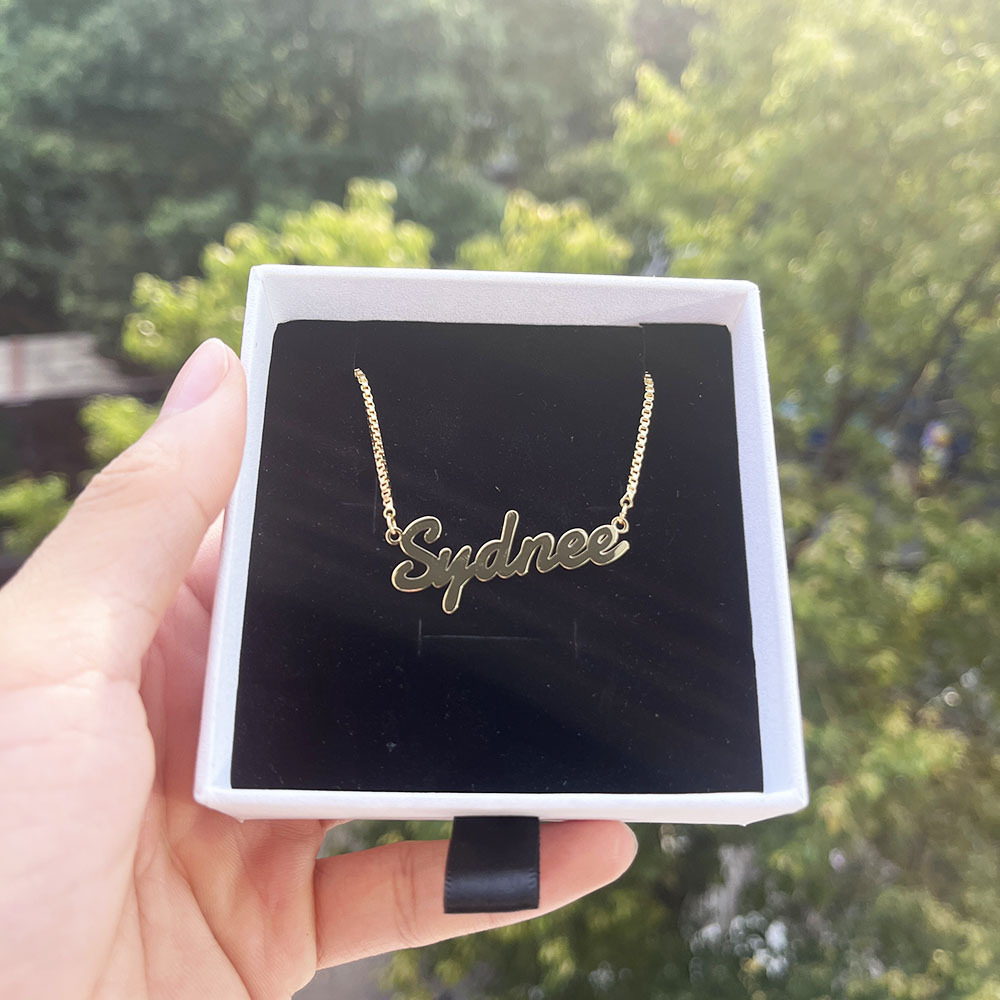 Lateefah OEM Wholesale Custom NAME Jewelry Pvd Plated No Fade Stainless Steel Necklace For Women Kid Gifts