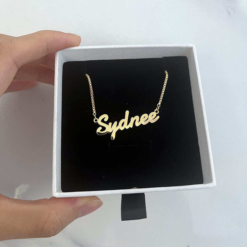 Lateefah OEM Wholesale Custom NAME Jewelry Pvd Plated No Fade Stainless Steel Necklace For Women Kid Gifts