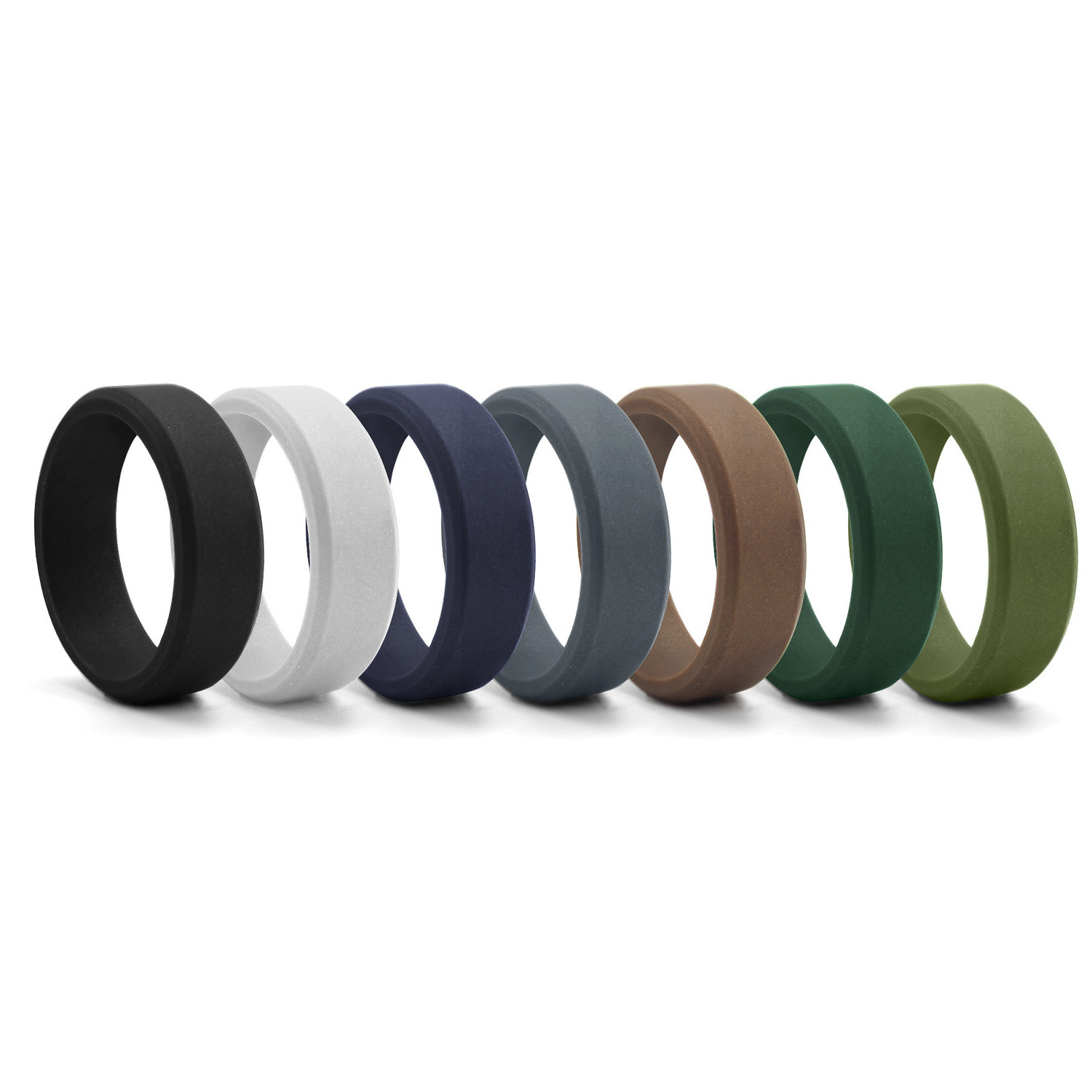 Wholesale Silicone ring Step Edge Wedding Band Breathable Sports Mens Rubber silicone ring