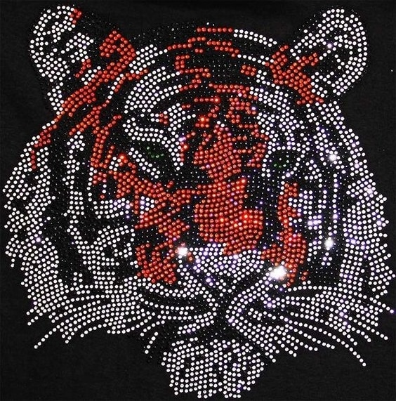 rhinestone animal Customized lion rhinestone transfer