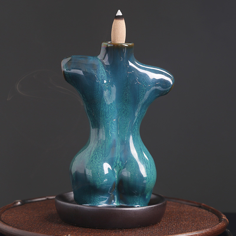 Home Accessories Aesthetic Female Body Art Censer Lving Room Decoration Table Ornaments Backflow Incense Burners Office Decor