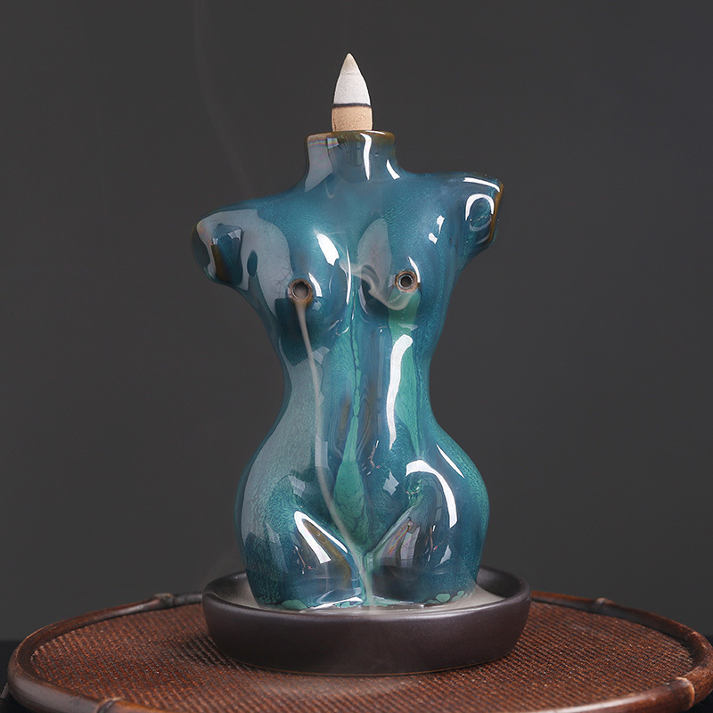 Home Accessories Aesthetic Female Body Art Censer Lving Room Decoration Table Ornaments Backflow Incense Burners Office Decor