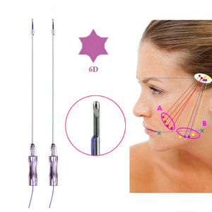 W Blunt 18g 120mm Face Breast Lift Pdo Beauty Collagen Hilos Bidirectional Cog 6D PDO Thread For Skin Care