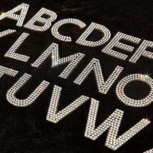 Bling Rhinestone Alphabet Letter Stickers, A-Z Letters Self-Adhesive Crystal Rhinestones Word Stickers for Cars Arts Craf