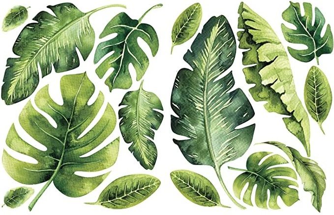 Large Wall Stencils Furniture Tile stencils For Painting - Jungle Theo Leaf Decals Paint Stencils