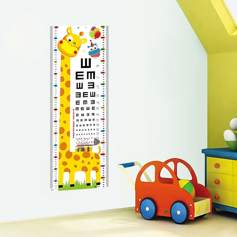 Height Growth Chart Kids Wall Stickers Wall Decals Peel and Stick Removable Wall Sticker for Kids Nursery Bedroom Living