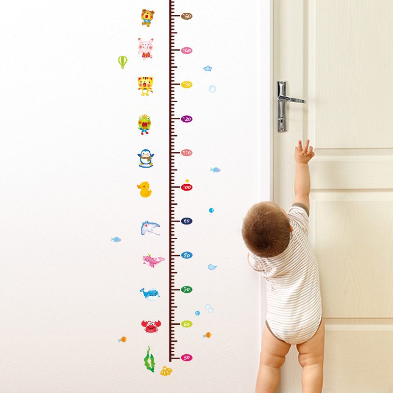 Height Growth Chart Kids Wall Stickers Wall Decals Peel and Stick Removable Wall Sticker for Kids Nursery Bedroom Living