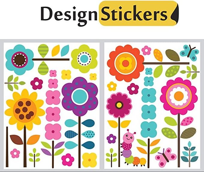 Flower Wall Stickers for Kids - Floral Garden Wall Decals for Girls Room - Removable Toddlers Bedroom Vinyl Nursery Wall decor [