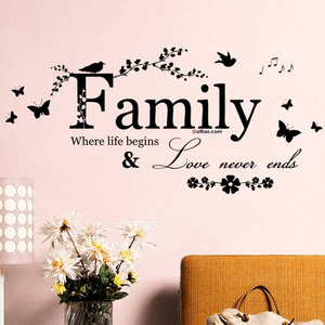 New Design Custom Vinyl Wall Quotes Stickers Family Inspirational Wall Decal Motivational Bathroom Wall Stickers for Home