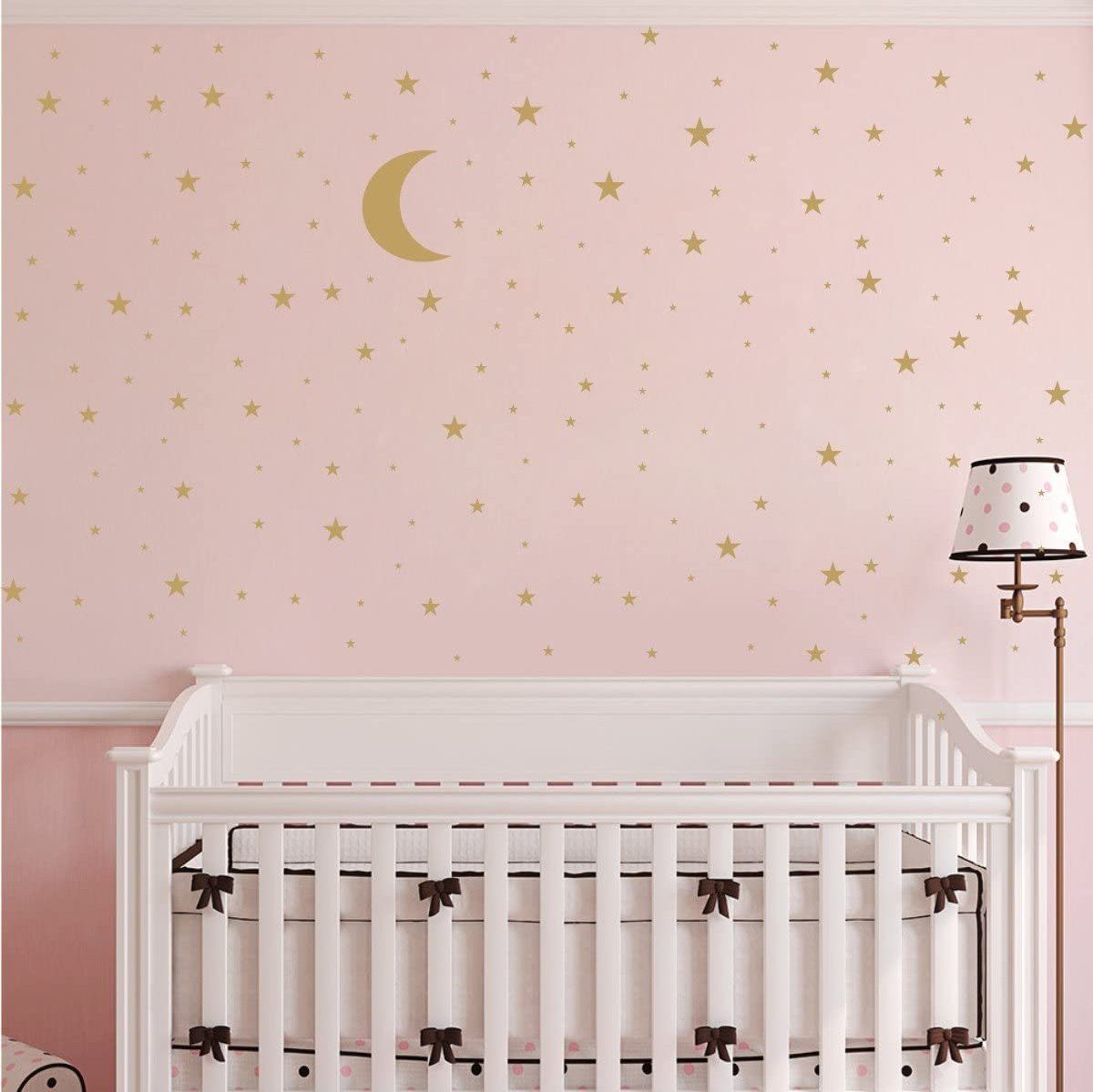 Moon and Stars Wall Decal Vinyl Sticker for Kids Boy Girls Baby Room Decoration Good Night Nursery Wall Decor Home House Bedroom