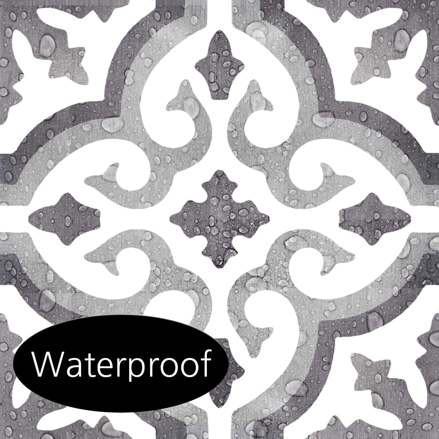 Premium  Peel and Stick  Vinyl  Tile Stickers Marrakesh 40pc 4-1/4in Peel and Stick for Kitchen and Bathroom Backsplash