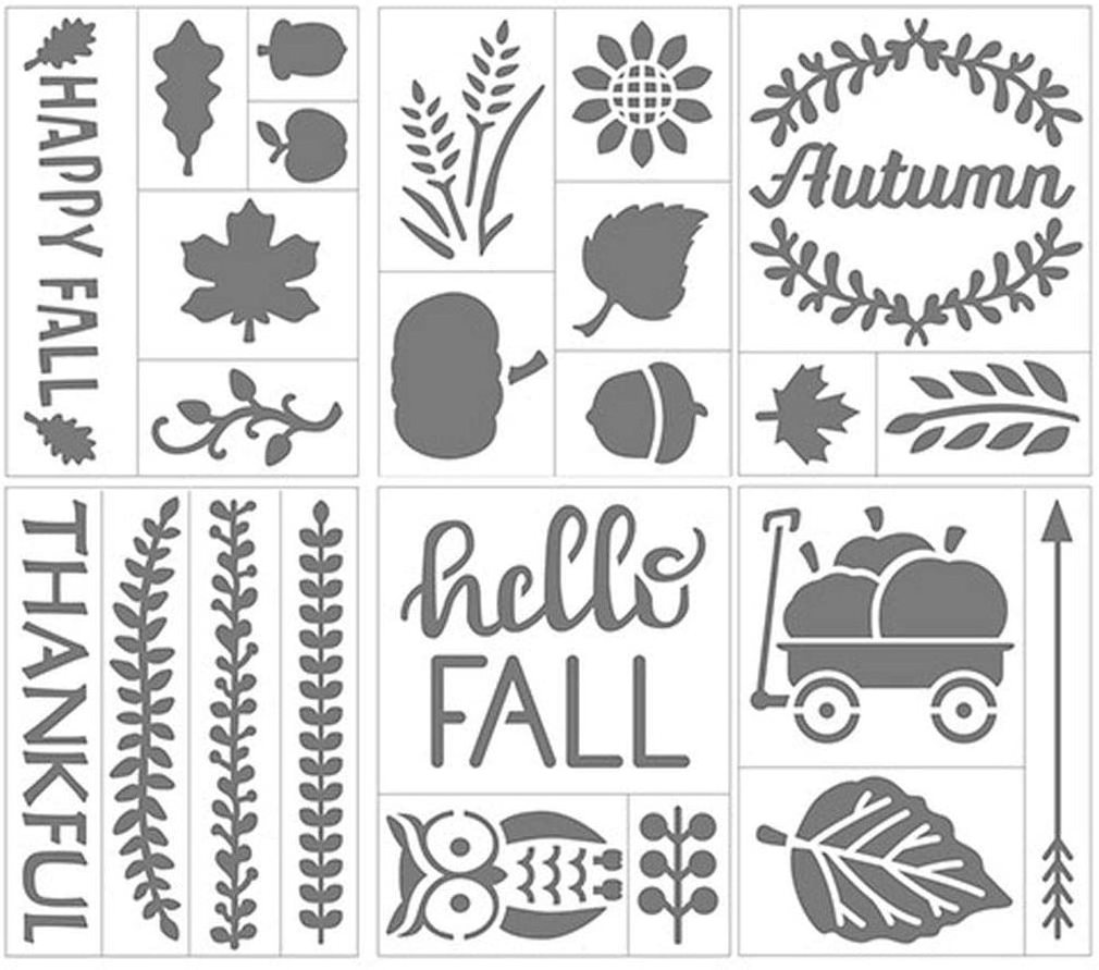 New Autumn &  Winter Stencil Set Cardstock Adhesive Back stencils for painting templates Cardboard paper stencil stuff