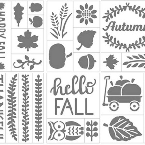 New Autumn &  Winter Stencil Set Cardstock Adhesive Back stencils for painting templates Cardboard paper stencil stuff